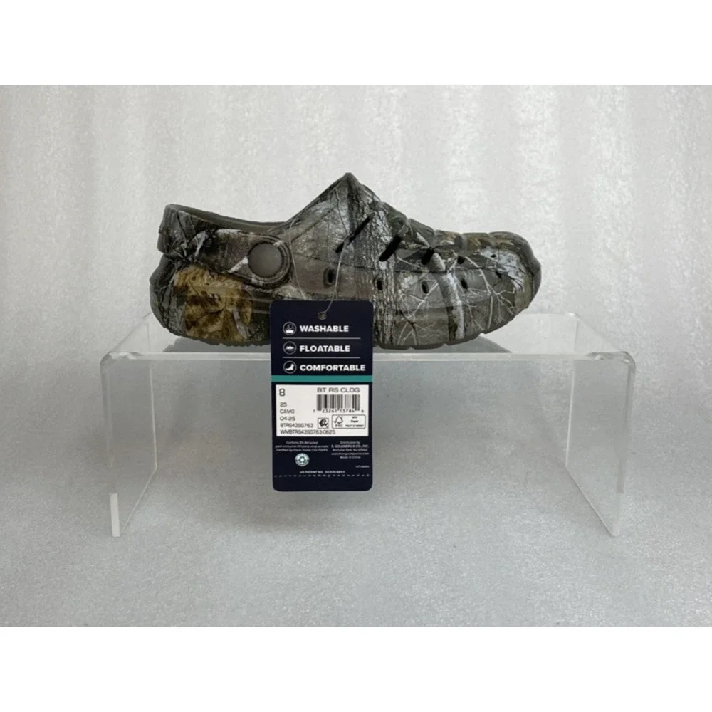 Rugged Shark Camo Real Tree Edge Eva Clogs Lightweight Slip on Boys Size 8 NEW